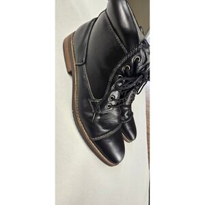 Arkbird Mens Leather Ankle Boots Cap Toe Side Zip Lace Up Black US 9 ZK2019889